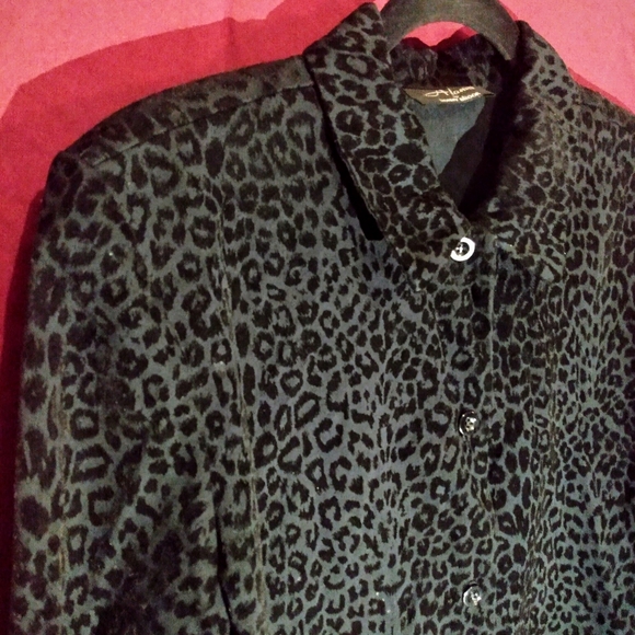 Alanni black leopard button-up blazer M/L - Picture 2 of 3